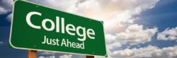 College Just Ahead Road Sign
